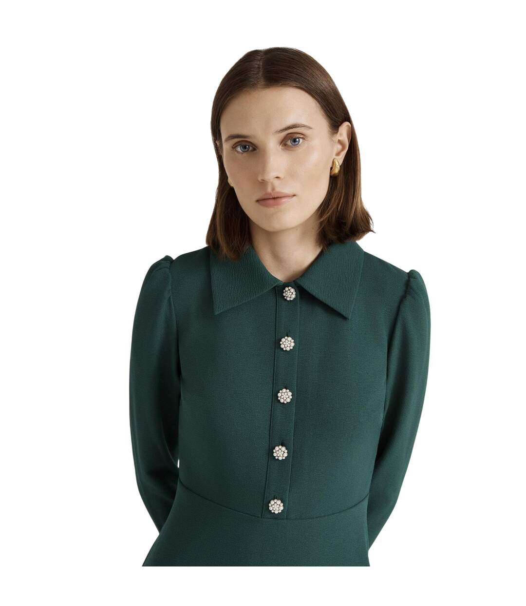 Robe Mi-longue Lucia Femme Vert Foncé Finery-4