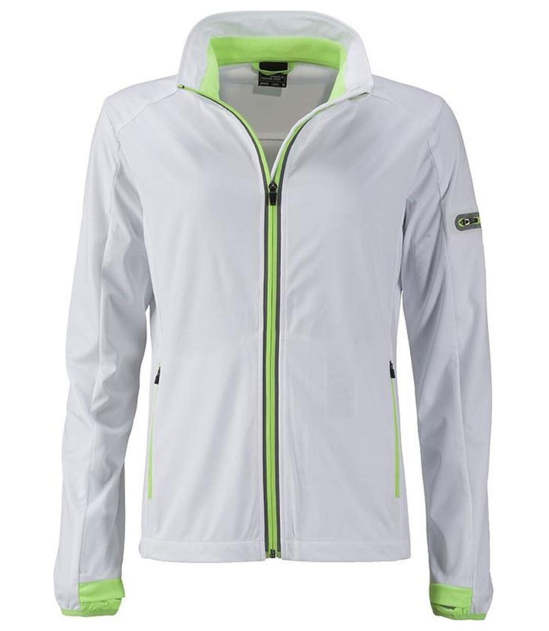 Veste softshell sport - Femme - JN1125 - blanc et vert vif-1