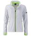 Veste softshell sport - Femme - JN1125 - blanc et vert vif