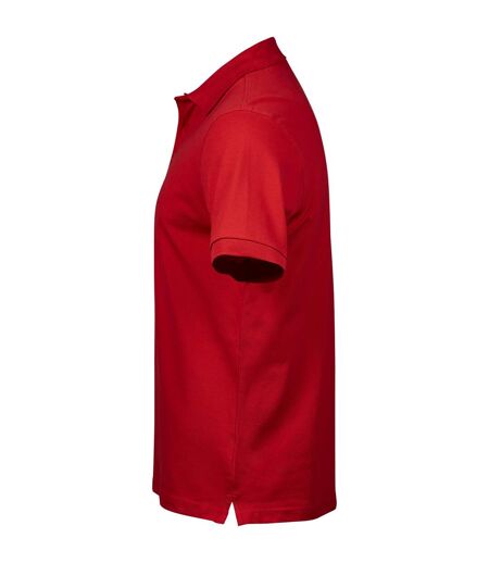 Mens Luxury Stretch Polo Shirt Red Tee Jays