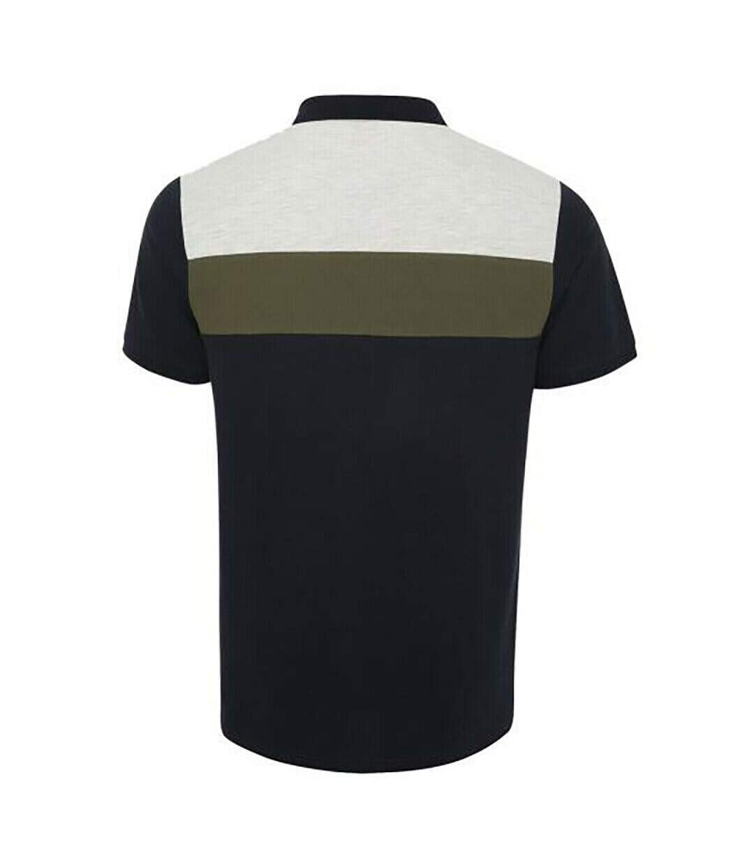 Liverpool FC Mens Colour Block Polo Shirt (Navy/White/Khaki)