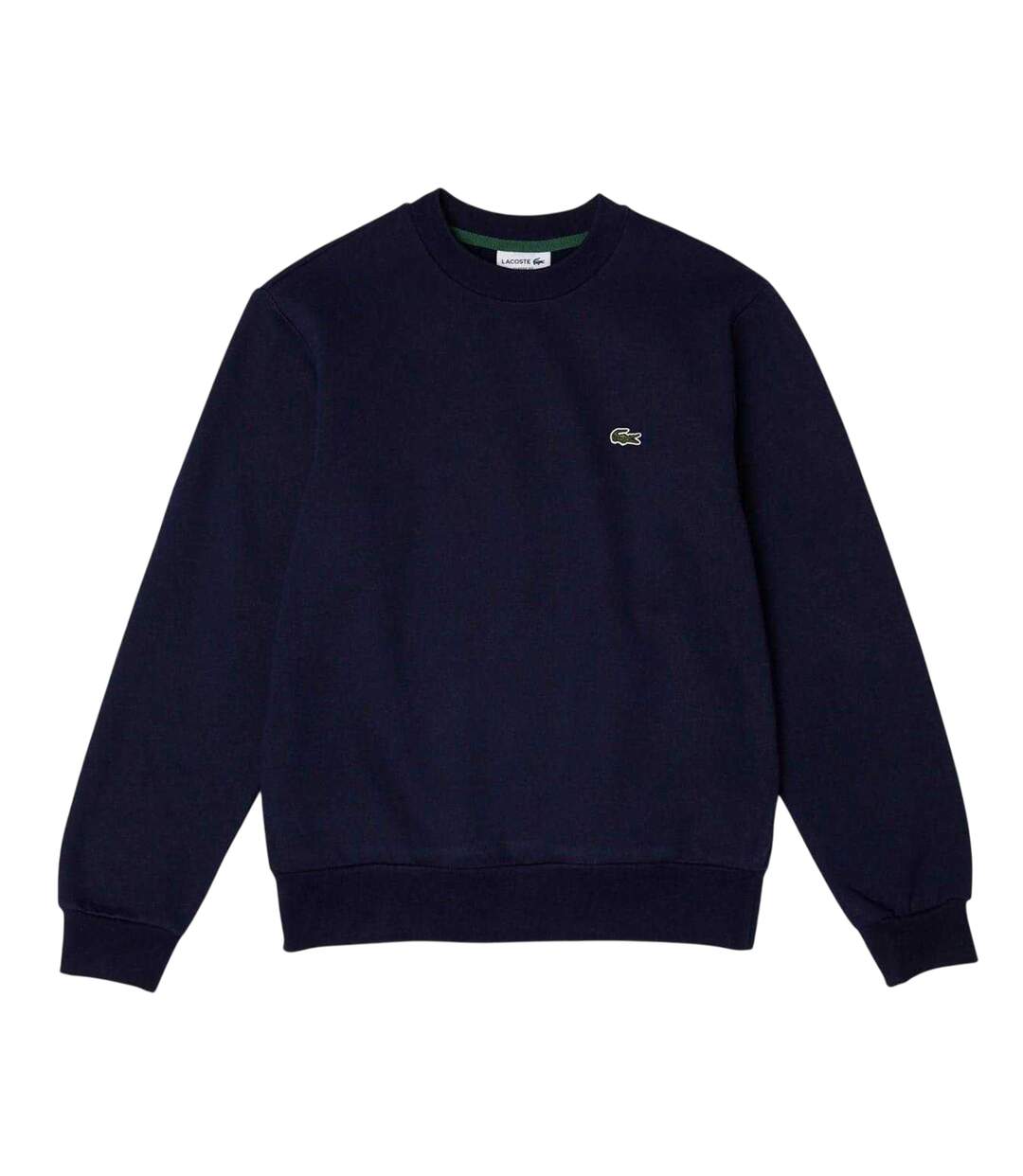 Mens Embroidered Logo Fleece Crew Neck Sweatshirt Navy Lacoste-3
