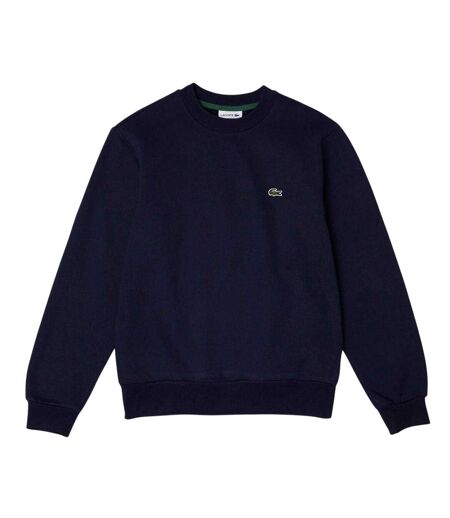 Mens Embroidered Logo Fleece Crew Neck Sweatshirt Navy Lacoste