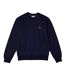 Mens Embroidered Logo Fleece Crew Neck Sweatshirt Navy Lacoste-3