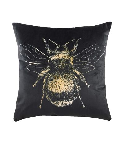 Bee cushion cover 30cm x 50cm black Evans Lichfield