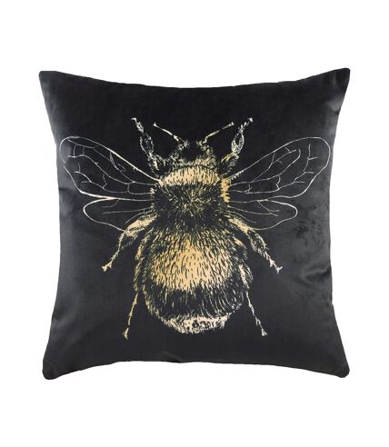 Bee cushion cover 30cm x 50cm black Evans Lichfield