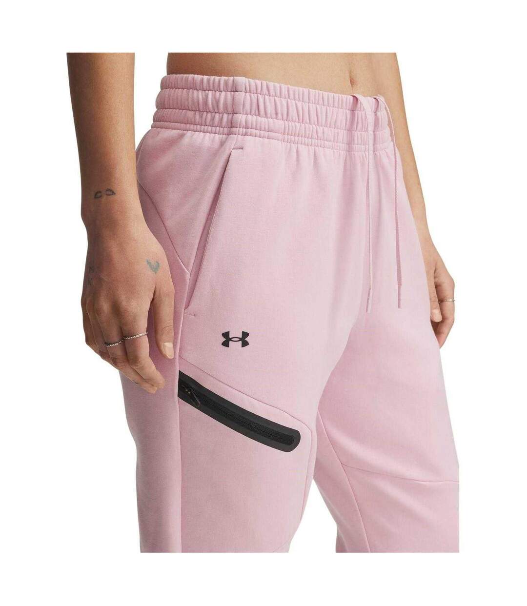 Womens/ladies Performance Fleece Athletic Joggers Pink Under Armour-4