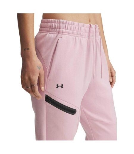 Womens/ladies Performance Fleece Athletic Joggers Pink Under Armour