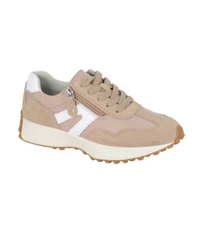 Womens/ladies Felisa Suede Trainers Taupe Cipriata