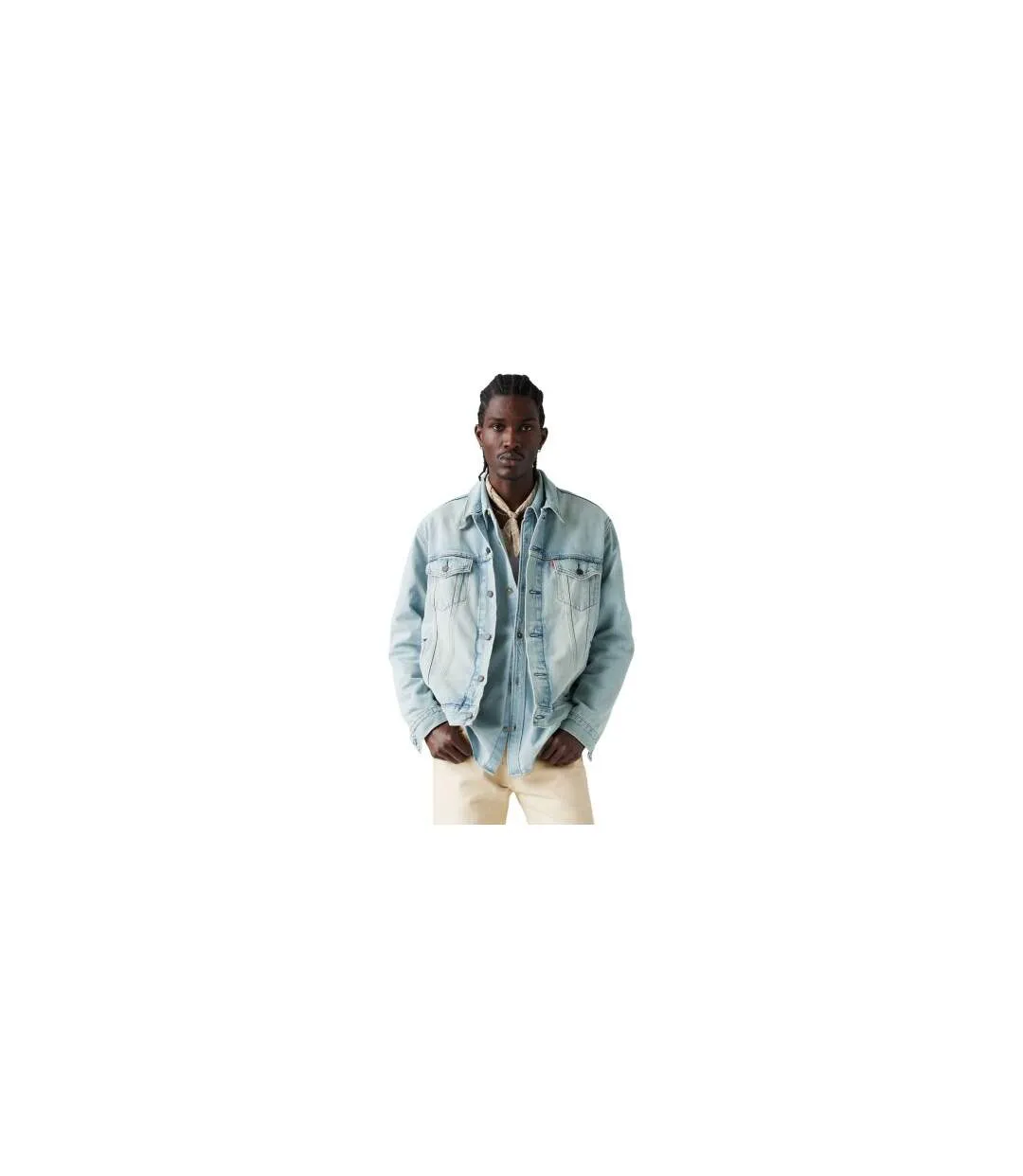 Veste Camionneur Homme Bleu Clair Délavé Levis-1