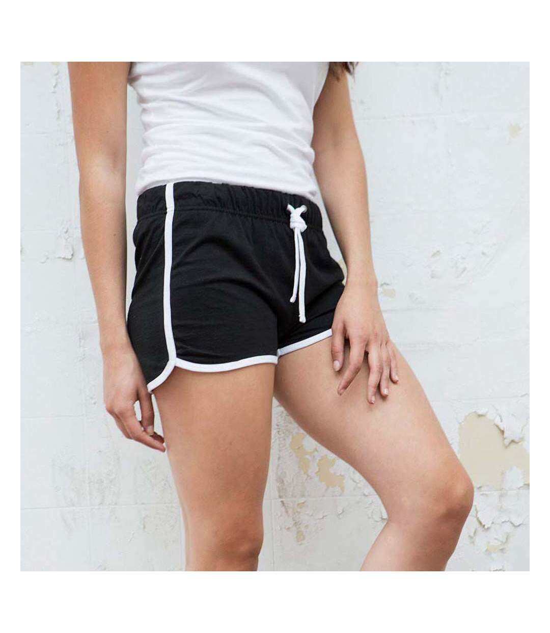 Short de sport rétro femme noir/blanc Skinni Fit-4