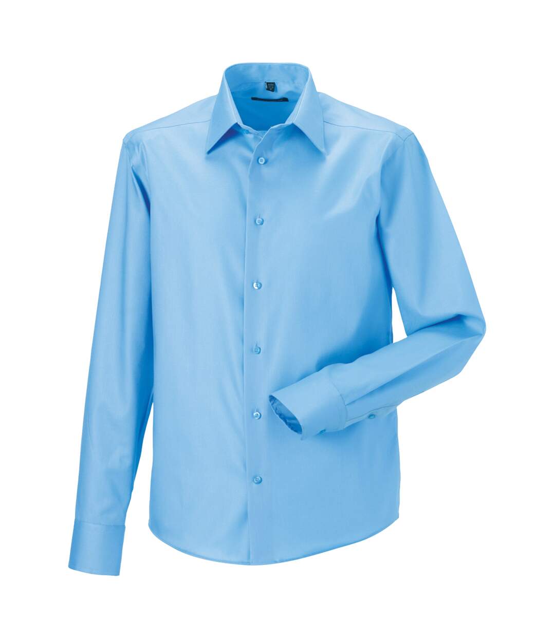 Russell Collection Mens Long Sleeve Tailored Ultimate Non-Iron Shirt (Bright Sky)