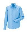 Russell Collection Mens Long Sleeve Tailored Ultimate Non-Iron Shirt (Bright Sky)
