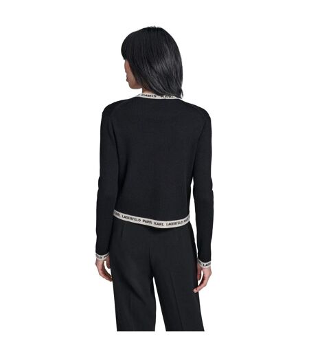 Cardigan Manches Longues Femme Noir Café Moka Karl Lagerfeld