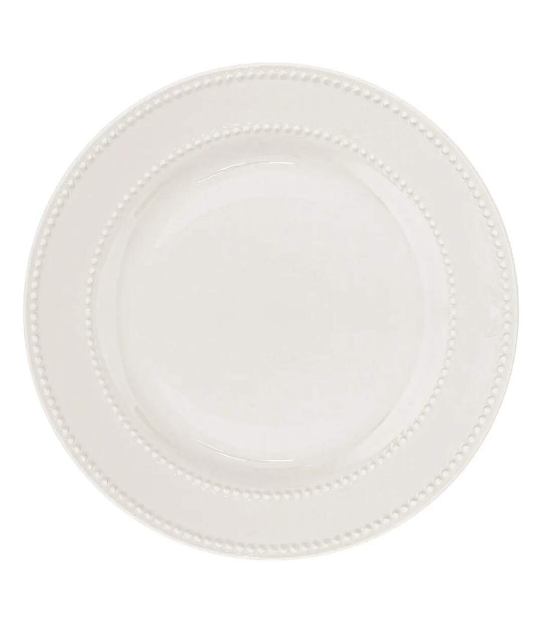 Lot de 6 Assiettes Plates Perle 27cm Blanc-1