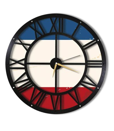 Horloge murale en métal Wall Tricolore - Diam. 50 cm - Noir