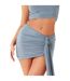 Womens/ladies Ruched Tie Detail Mini Skirt Grey Missy Empire-2
