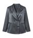 Womens/ladies Satin Double-breasted Blazer Grey I Saw It First-3