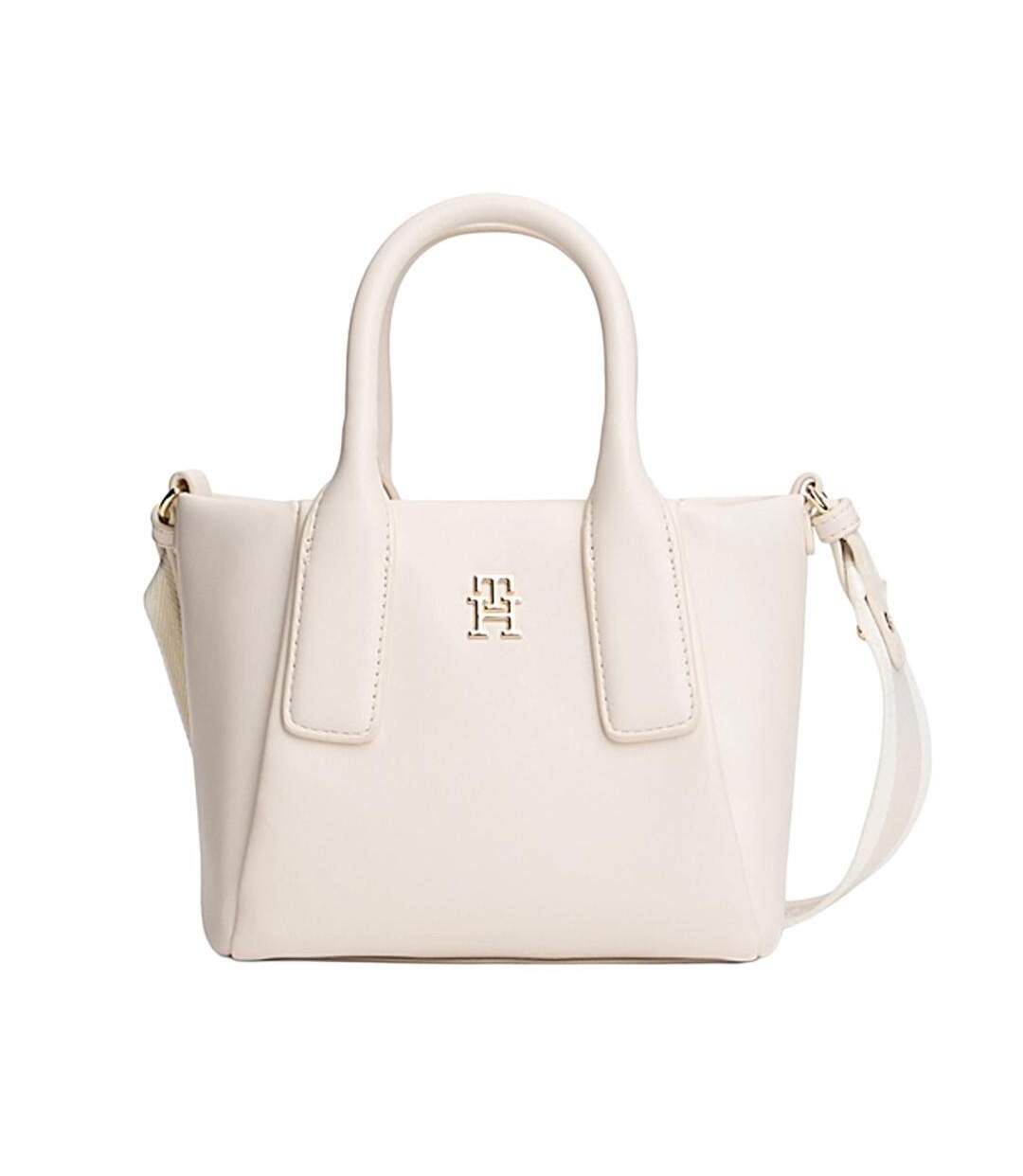 Sac bandoulière beige femme tommy hilfiger essential mini-1