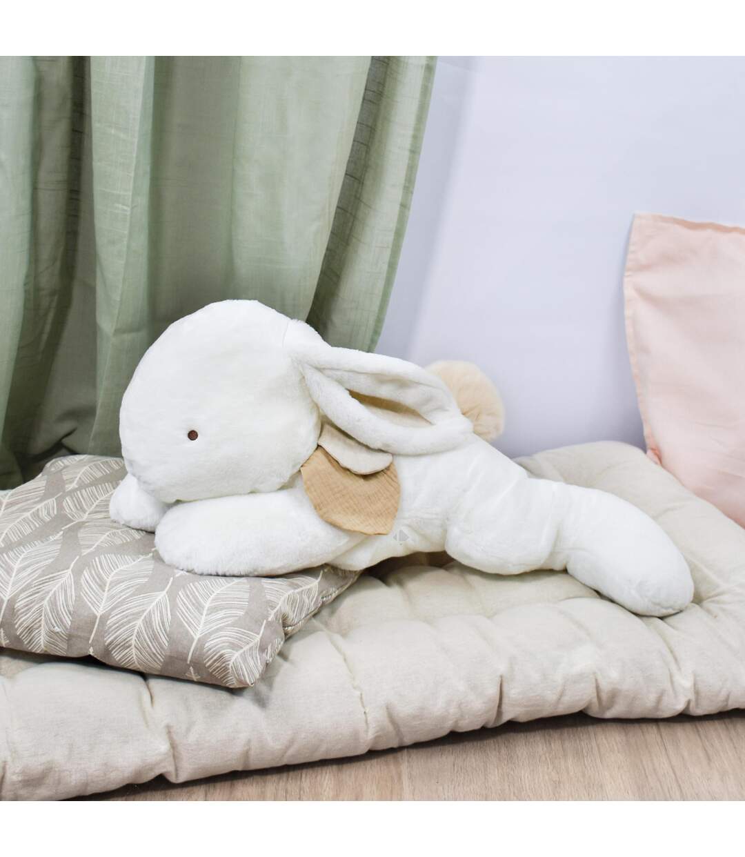 Peluche lapin polyester collection HAPPY WILD blanc/beige-3