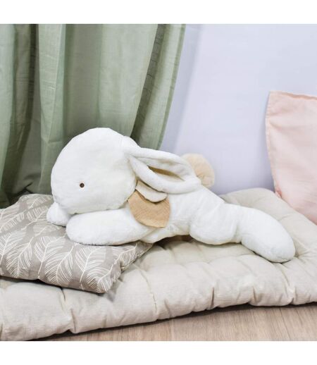 Peluche lapin polyester collection HAPPY WILD blanc/beige