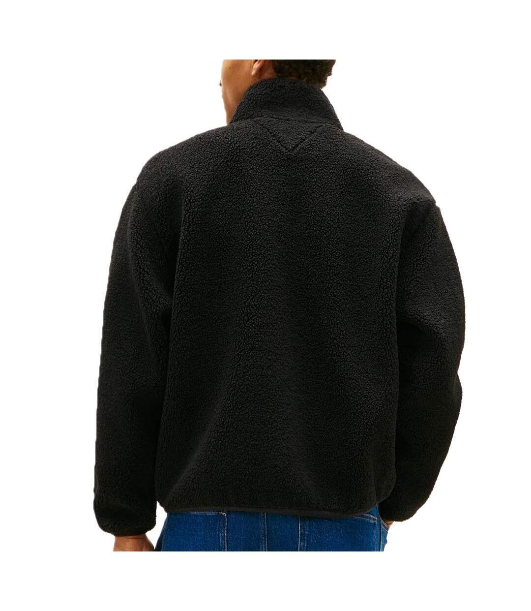 Veste en sherpa noir homme tommy hilfiger badge-2