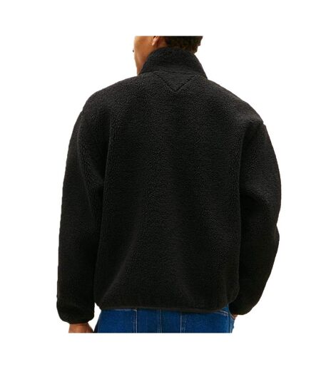 Veste en sherpa noir homme tommy hilfiger badge
