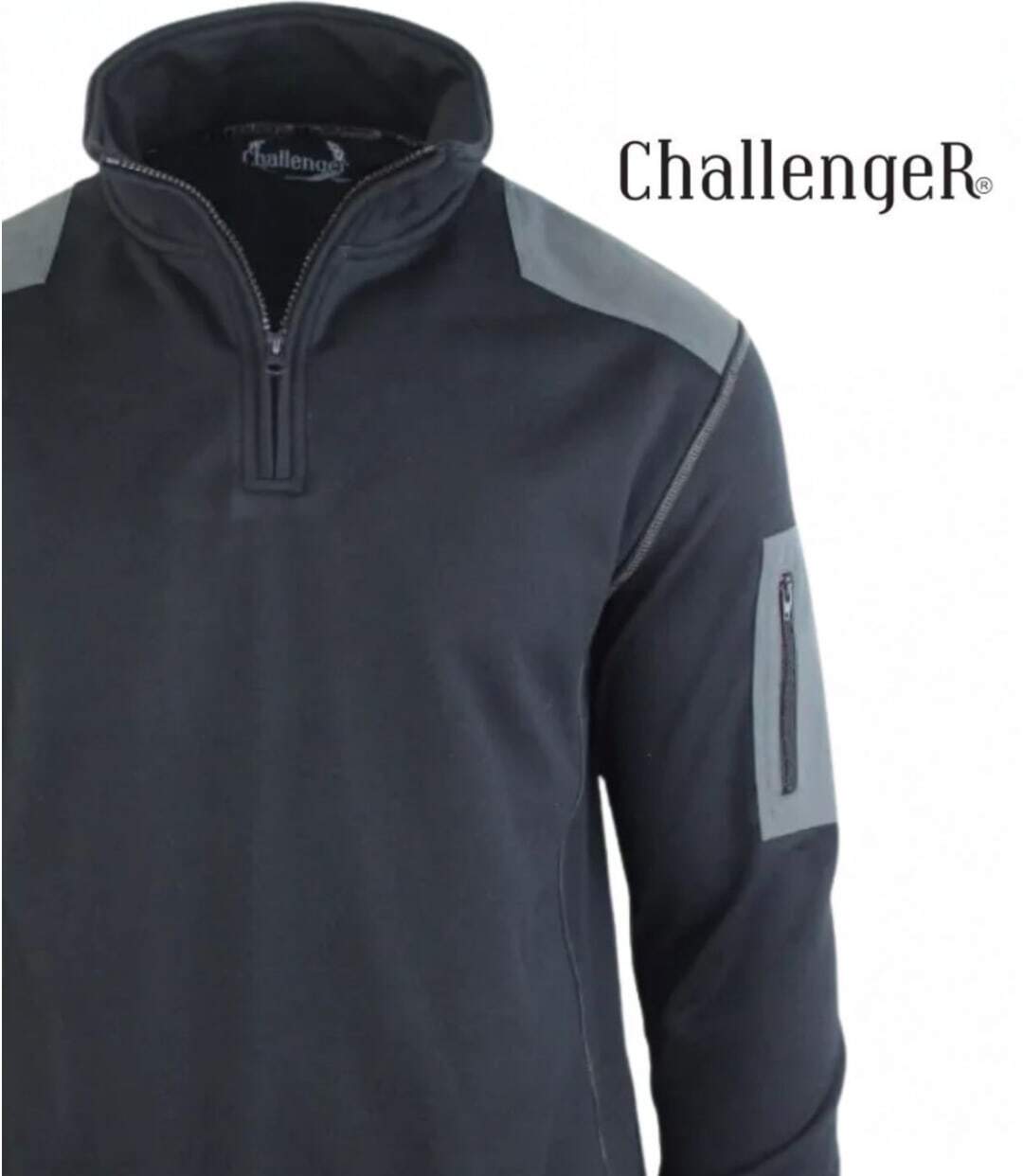 CHALLENGER PRODIGE1 — Sweat molleton col camionneur noir : chaleur et style technique-4
