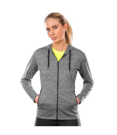 Womens/ladies Hooded Jacket Grey Marl Spiro