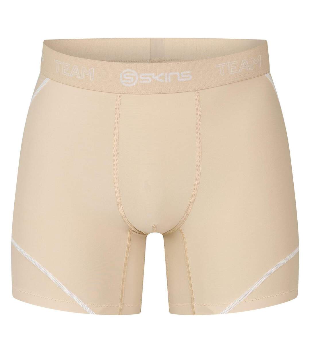 Short De Compression Motif/style Détail Rayé Dynamic Team Homme Crème Skins-1