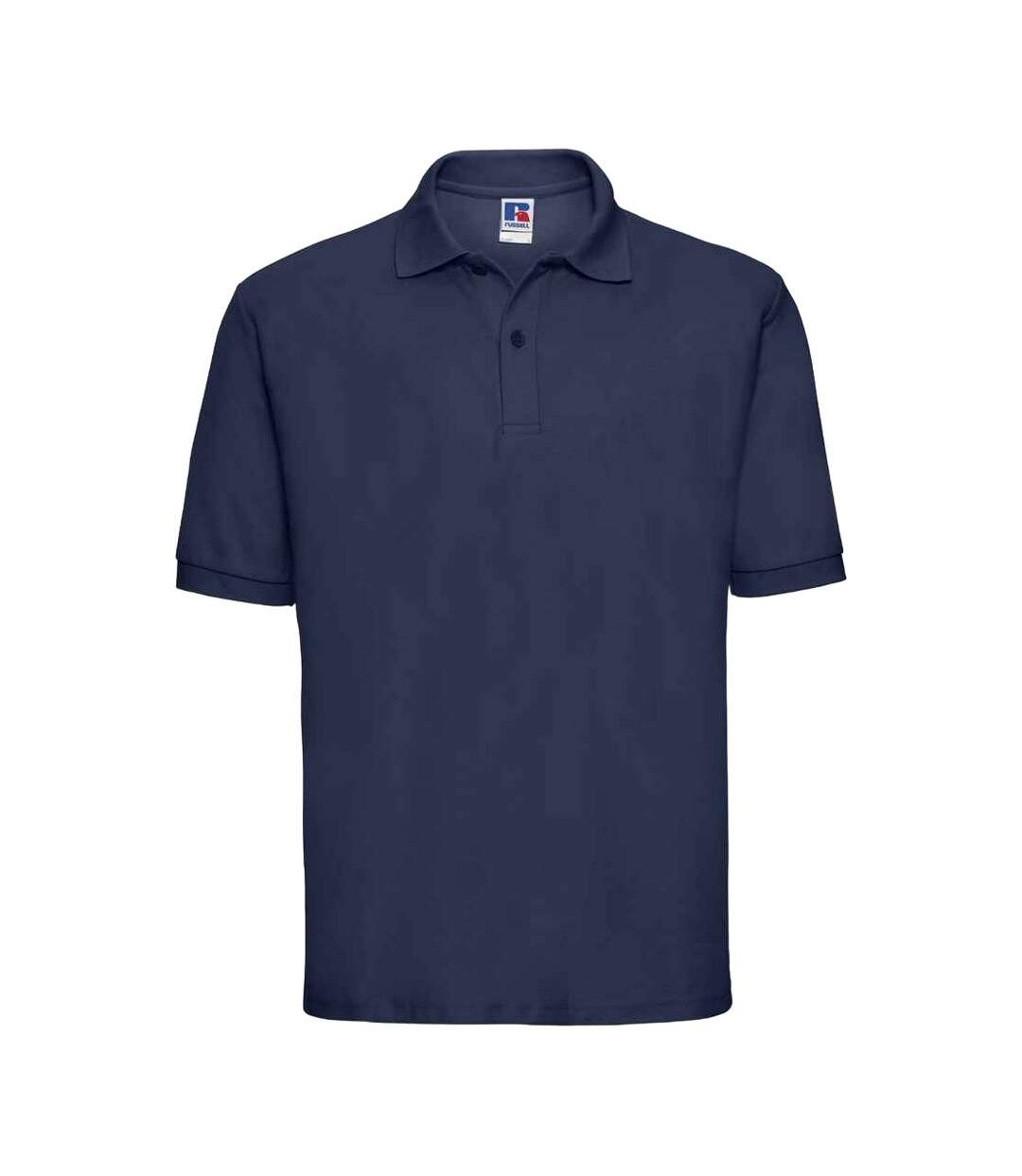 Unisex adult classic polycotton polo shirt french navy Russell