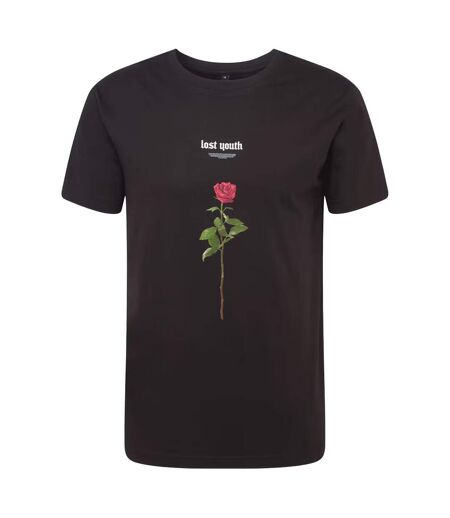 Mens Lost Youth Rose T-shirt Black Mister Tee