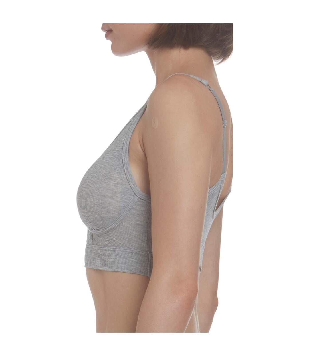 Brassière Femme Gris Chiné Adidas-4