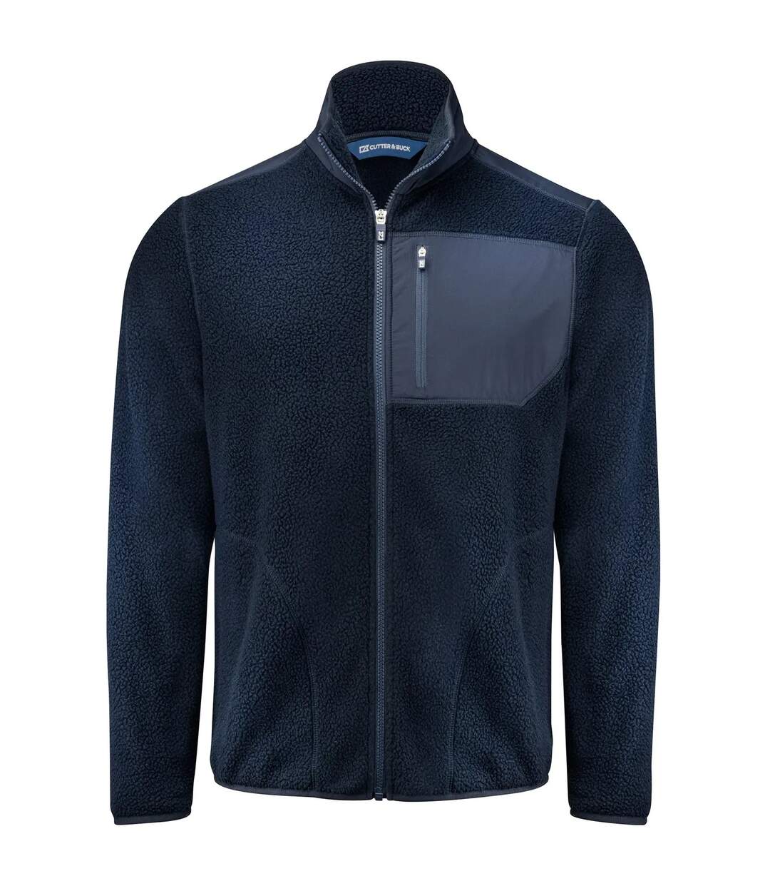 Mens Cascade Sherpa Fleece Jacket Dark Navy Cutter & Buck-1