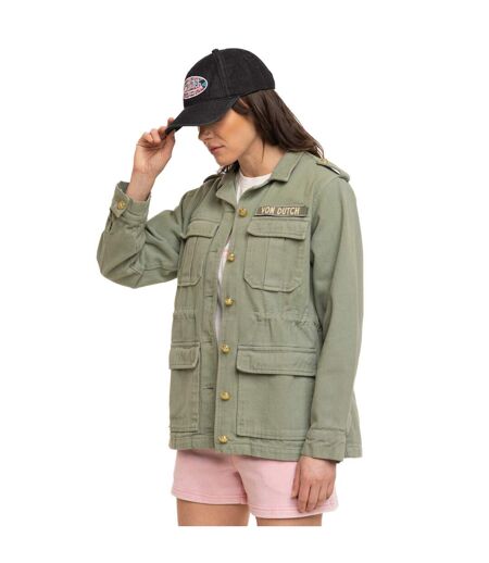 Veste femme en twill cintrée avec lien avec patch et broderie Ltd Vondutch