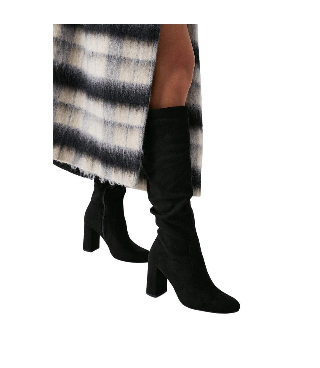 Womens/ladies keris ruched knee-high boots black Dorothy Perkins-3