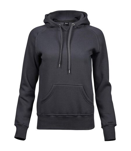 Tee Jays Womens/Ladies Raglan Hooded Sweatshirt (Dark Gray)