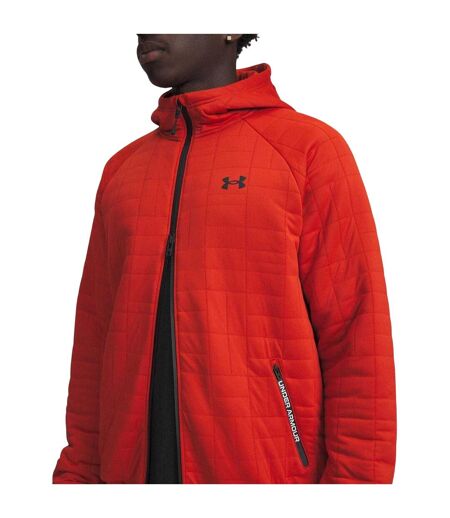 Mens Unstoppable Quilted Full Zip Hooded Jacket Orange Under Armour