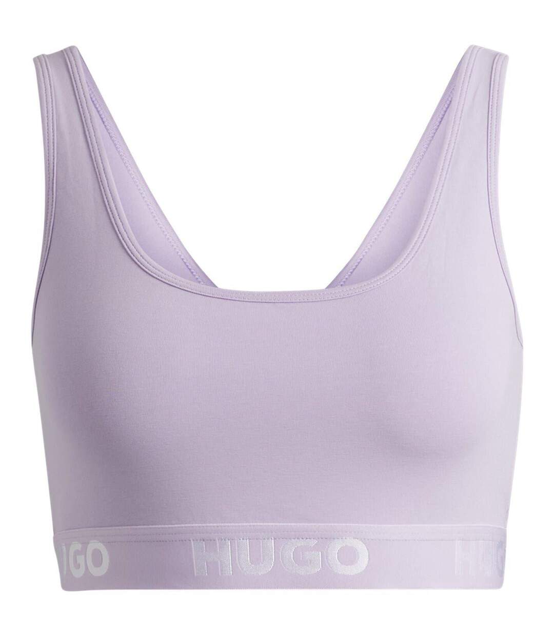 Womens/ladies Sporty Cotton Jersey Bralette Purple Hugo-2