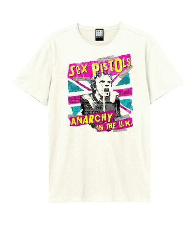 T-shirt Anarchy In The Uk Adulte Blanc Amplified