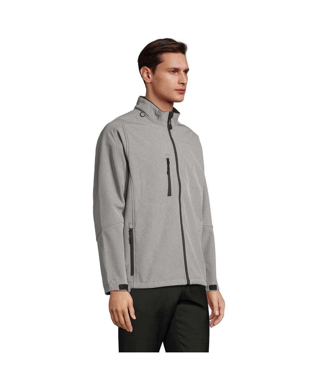 Veste Softshell Relax Homme Gris Chiné SOLS-1