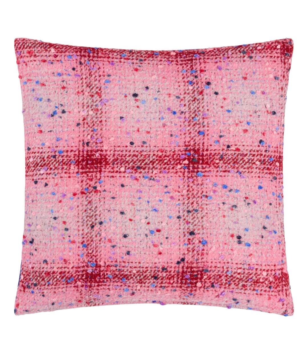 Connie jacquard checked cushion cover 45cm x 45cm pink/cobalt Heya Home