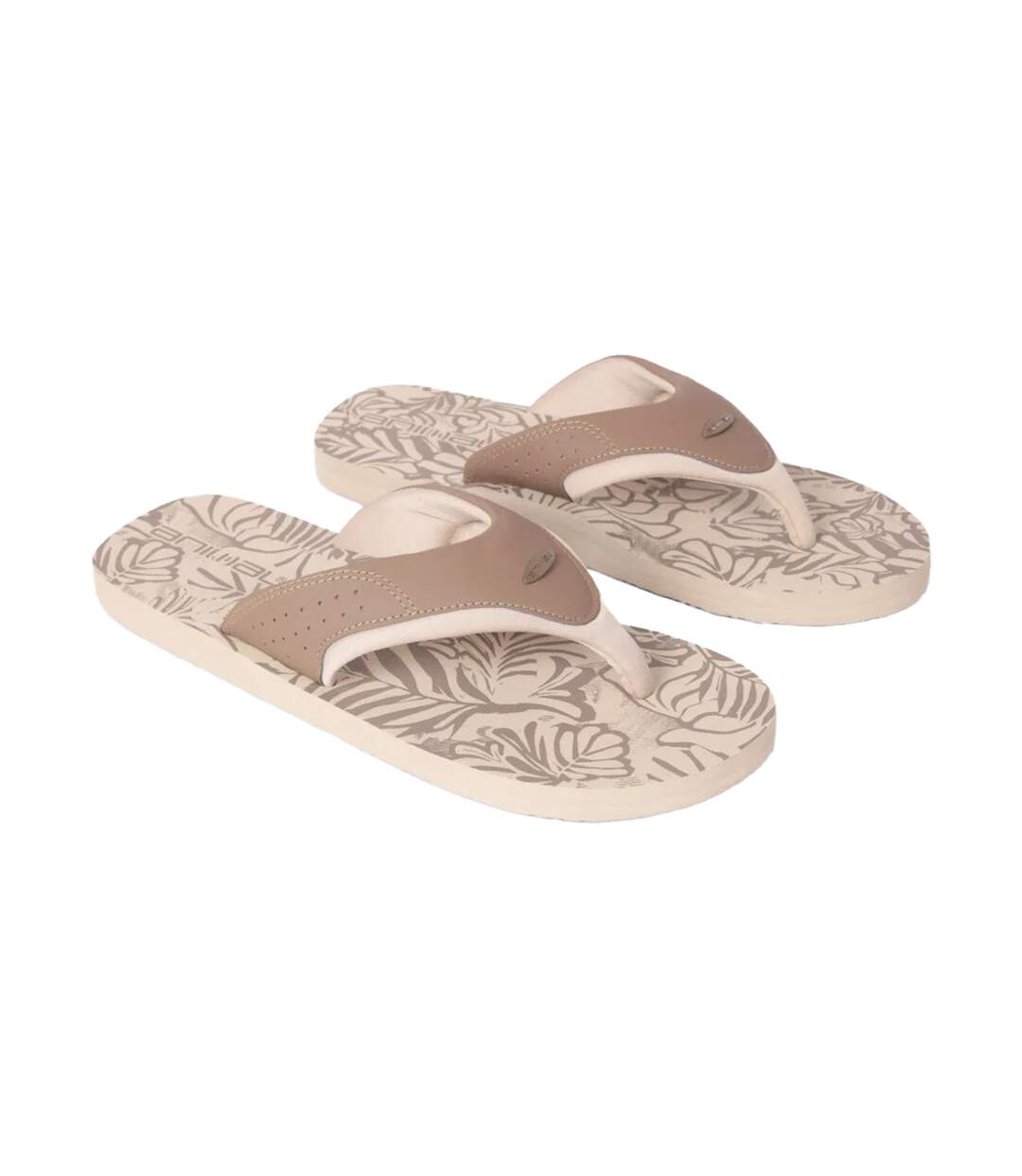 Mens Jekyl Leaves Flip Flops Beige Animal-1