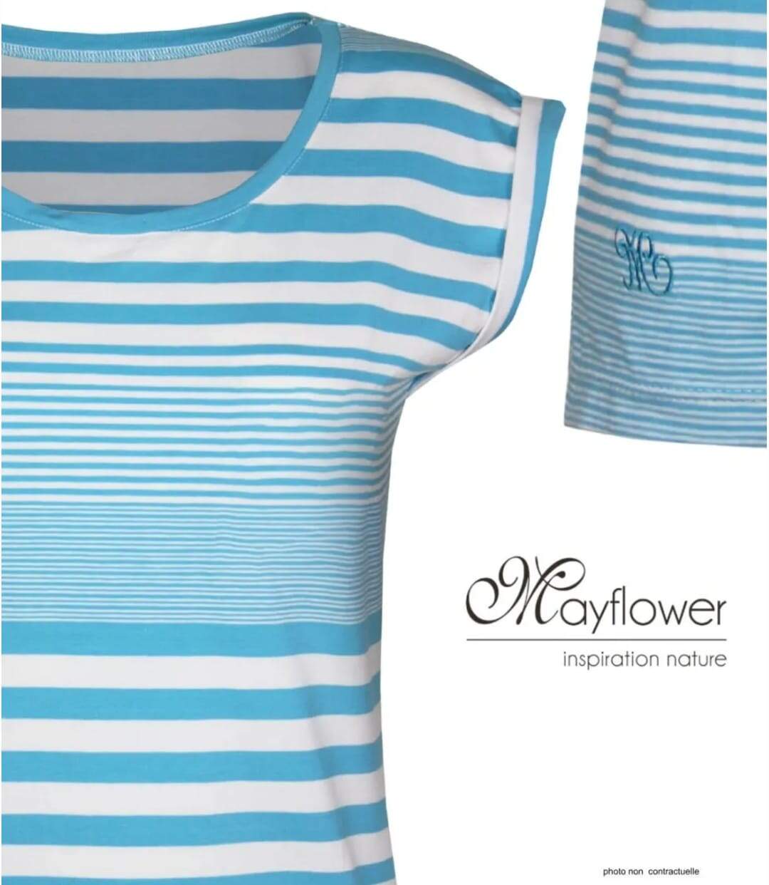 MAYFLOWER DARLING1 - Tee-shirt rayé bleu : le confort stretch absolu-4