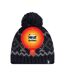 Mens Fleece Lined Thermal Beanie Hat with Pom Pom