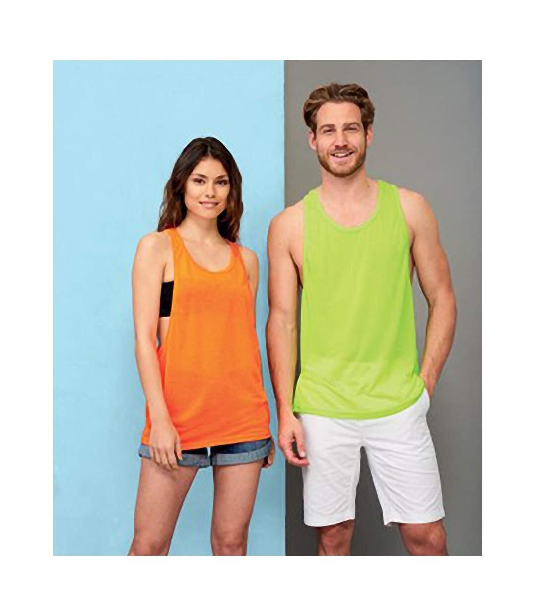 SOLS Unisex Jamaica Sleeveless Tank / Vest Top (Neon Orange) - UTPC2179