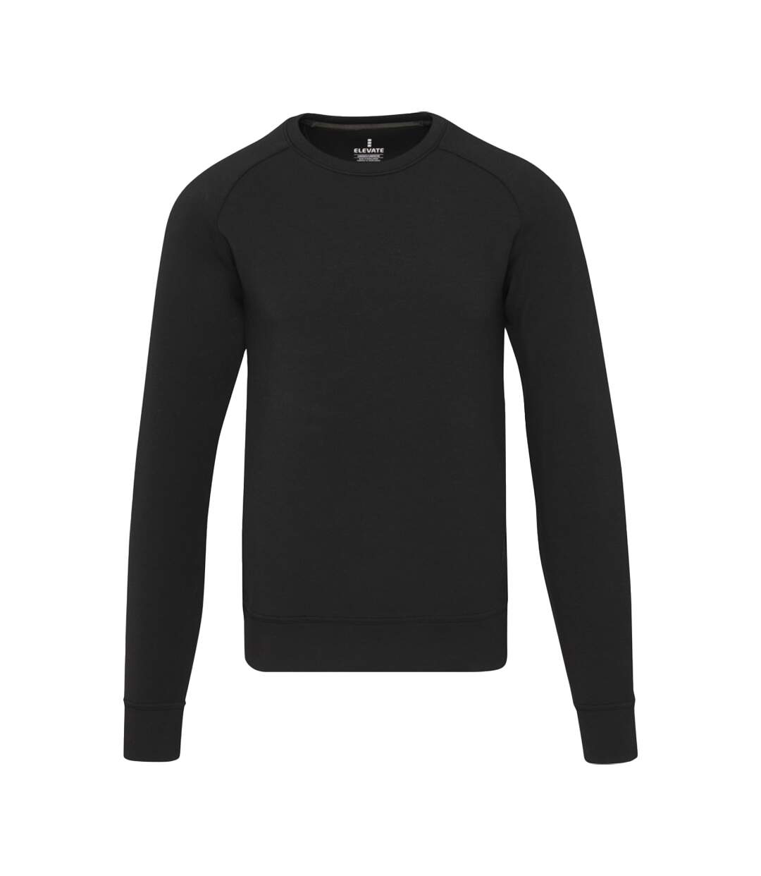 Unisex Adult Interlock Crew Neck Sports Sweatshirt Solid Black Elevate Life-1