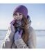 Ladies Crochet Knit Fleece Lined Warm Thermal Winter Beanie Hat-3