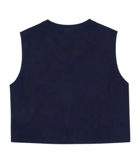 Haut Court Sans Manches Sport Femme Bleu Lacoste