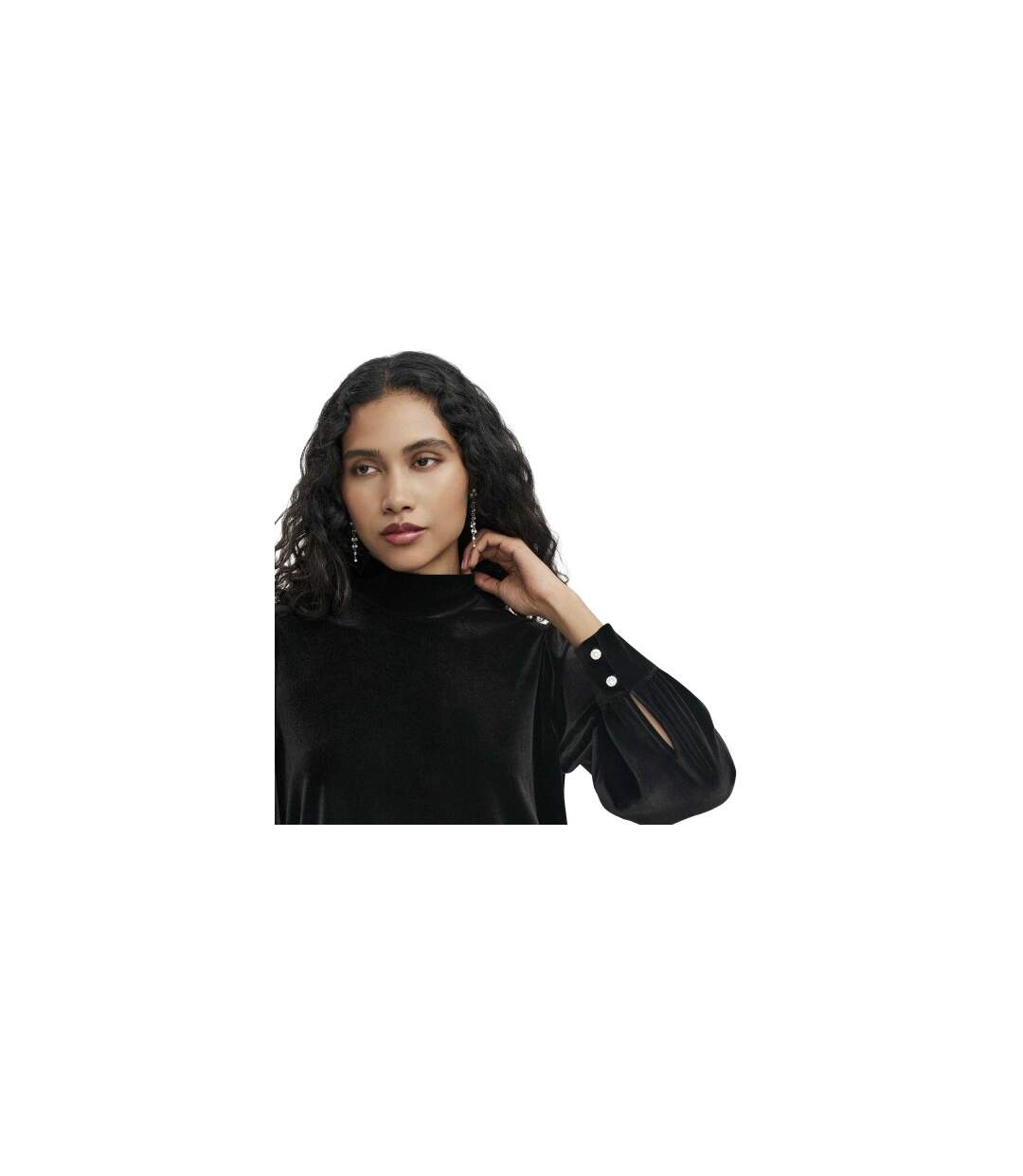 Blouse Manches Bouffantes Femme Noir Finery-1
